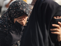 Relatives of the Palestinians, who are dying in Israeli attacks, are mourning at Al-Aqsa Martyr's Hospital in Deir al-Balah, Gaza, on July 2...