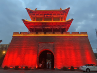 Tourists are enjoying the scenery of Saishang Old Street, the core area of the Saishang Old Street tourism and leisure district, in Hohhot,...