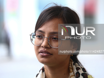 A Nepali student who is returning to Nepal from violence-hit Bangladesh is getting emotional while talking with her relatives upon arrival a...