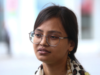 A Nepali student who is returning to Nepal from violence-hit Bangladesh is getting emotional while talking with her relatives upon arrival a...