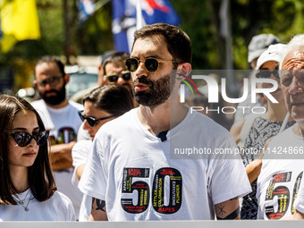 A group of Greek-Cypriots and Turkish-Cypriots is gathering at the Ledra Palace checkpoint to protest about the situation in Cyprus, demandi...