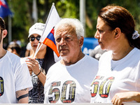 A group of Greek-Cypriots and Turkish-Cypriots is gathering at the Ledra Palace checkpoint to protest about the situation in Cyprus, demandi...