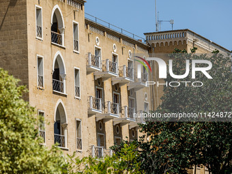 Bullet holes are still visible on the building of the former luxury Ledra Palace hotel inside the buffer zone, which is now being used by th...