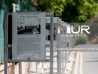 An external photography exhibition is taking place in front of the Ledra Palace hotel about women's participation in the Cyprus talks in Nic...