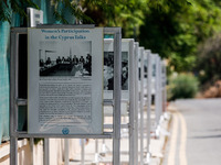 An external photography exhibition is taking place in front of the Ledra Palace hotel about women's participation in the Cyprus talks in Nic...