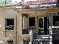 An abandoned house that is being used as a defensive point during the 1974 war is seen near Ledra Palace checkpoint in Nicosia, Cyprus, on J...