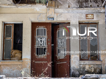 An abandoned house that is being used as a defensive point during the 1974 war is seen near Ledra Palace checkpoint in Nicosia, Cyprus, on J...