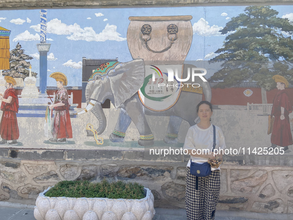 Tourists are visiting Wuliang Temple in Hohhot, Inner Mongolia, China, on July 4, 2024. 