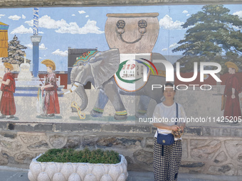 Tourists are visiting Wuliang Temple in Hohhot, Inner Mongolia, China, on July 4, 2024. (