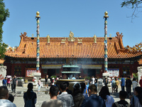 Tourists are visiting Wuliang Temple in Hohhot, Inner Mongolia, China, on July 4, 2024. (