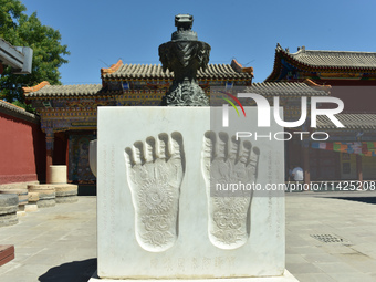 Tourists are visiting Wuliang Temple in Hohhot, Inner Mongolia, China, on July 4, 2024. (