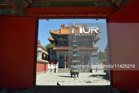 Tourists are visiting Wuliang Temple in Hohhot, Inner Mongolia, China, on July 4, 2024. 