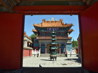 Tourists are visiting Wuliang Temple in Hohhot, Inner Mongolia, China, on July 4, 2024. (