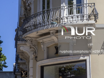 A general view of the Louis Vuitton storefront building in Lisbon, Portugal, on July 21, 2024. An interruption of Microsoft systems, related...