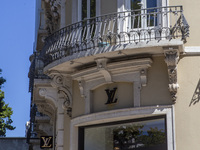 A general view of the Louis Vuitton storefront building in Lisbon, Portugal, on July 21, 2024. An interruption of Microsoft systems, related...