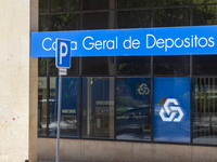 Cars are being seen reflected on a CGD building in Lisbon, Portugal, on July 21, 2024. An interruption of Microsoft systems, related to the...