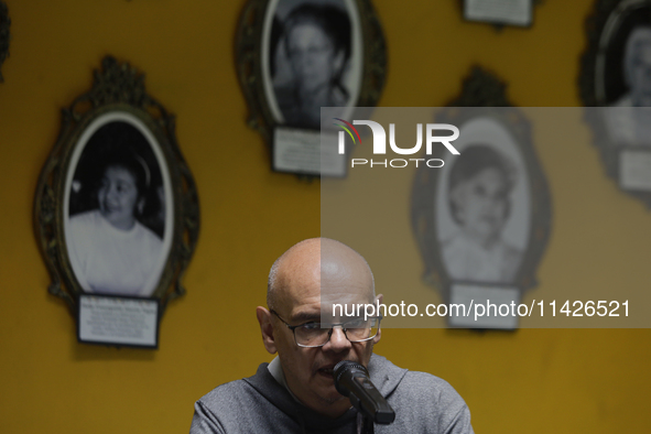 Luis Carlos Pichardo Moreno, director of the Museo Casa de la Memoria Indomita, is accompanying Catarino Hernandez, son of Carmelo Cortes, d...