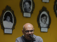 Luis Carlos Pichardo Moreno, director of the Museo Casa de la Memoria Indomita, is accompanying Catarino Hernandez, son of Carmelo Cortes, d...