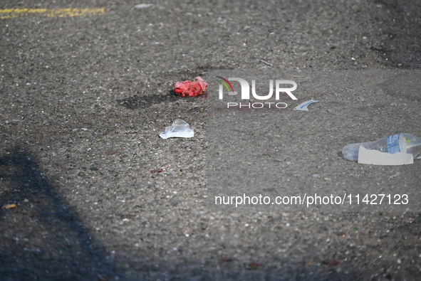 Blood is at the crime scene. A person is being knocked unconscious during a fight, and the suspect is being arrested in Newark, New Jersey,...