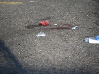 Blood is at the crime scene. A person is being knocked unconscious during a fight, and the suspect is being arrested in Newark, New Jersey,...