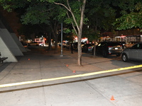 A male is being shot and is in critical condition after being shot in an apartment building in Bronx, New York, United States, on July 21, 2...