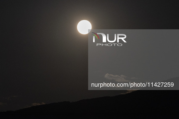 The Full Moon of July 2024 known as Buck Moon or Thunder Moon spotted over Mount Olympus in Greece. Mount Olympus is a National Park with th...