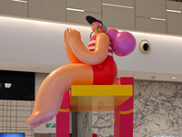 A shopping mall is turning its atrium into a cartoon arena to host a series of events for the upcoming Paris Olympic Games in Shanghai, Chin...