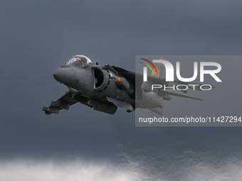 A McDonnell Douglas EAV-8B Harrier II of the Spanish Navy is participating in the Royal International Air Tattoo at RAF Fairford in Gloucest...