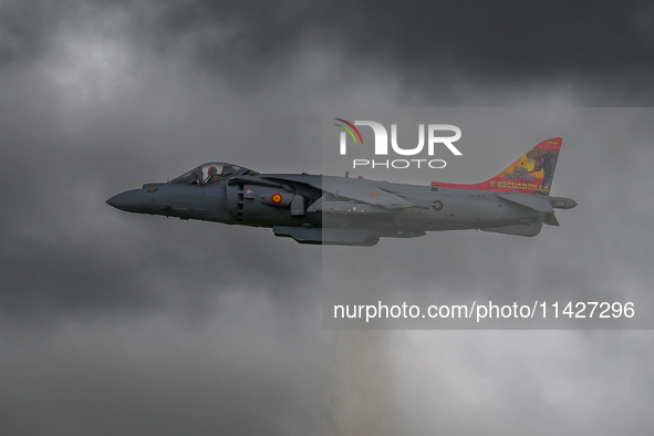 A McDonnell Douglas EAV-8B Harrier II of the Spanish Navy is participating in the Royal International Air Tattoo at RAF Fairford in Gloucest...