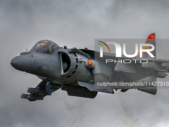 A McDonnell Douglas EAV-8B Harrier II of the Spanish Navy is participating in the Royal International Air Tattoo at RAF Fairford in Gloucest...