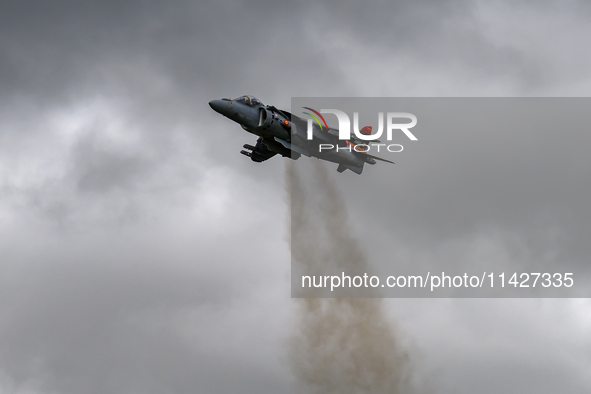 A McDonnell Douglas EAV-8B Harrier II of the Spanish Navy is participating in the Royal International Air Tattoo at RAF Fairford in Gloucest...