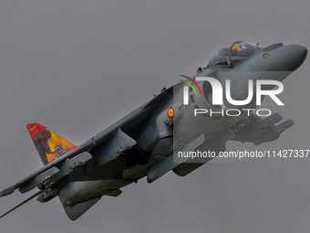 A McDonnell Douglas EAV-8B Harrier II of the Spanish Navy is participating in the Royal International Air Tattoo at RAF Fairford in Gloucest...