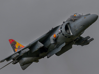 A McDonnell Douglas EAV-8B Harrier II of the Spanish Navy is participating in the Royal International Air Tattoo at RAF Fairford in Gloucest...