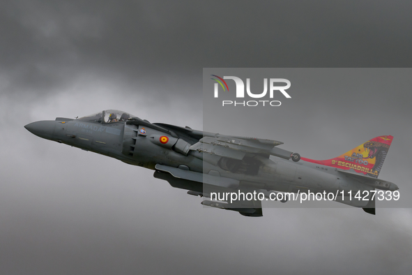 A McDonnell Douglas EAV-8B Harrier II of the Spanish Navy is participating in the Royal International Air Tattoo at RAF Fairford in Gloucest...