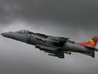 A McDonnell Douglas EAV-8B Harrier II of the Spanish Navy is participating in the Royal International Air Tattoo at RAF Fairford in Gloucest...