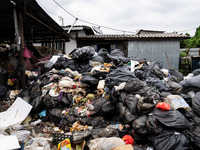 Food waste is rotting at a sorting facility in Bangkok, Thailand, on July 22, 2024 (