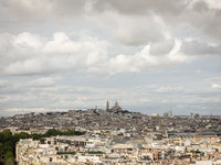 View of the Sacre Coeur Basilica from the Arc de Triomph terrace, in Paris, France, on July 12, 2024. (