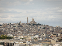 View of the Sacre Coeur Basilica from the Arc de Triomph terrace, in Paris, France, on July 12, 2024. (