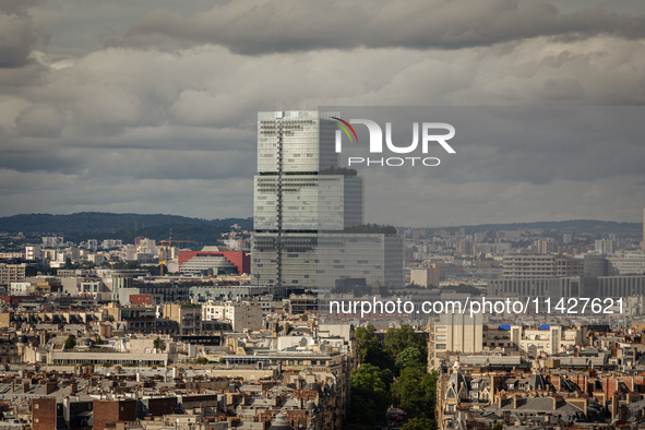 View of the Paris Courthouse from the Arc de Triomphe terrace, in Paris, France, on July 12, 2024. 