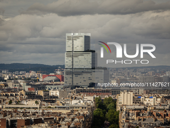 View of the Paris Courthouse from the Arc de Triomphe terrace, in Paris, France, on July 12, 2024. (