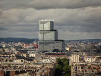 View of the Paris Courthouse from the Arc de Triomphe terrace, in Paris, France, on July 12, 2024. (