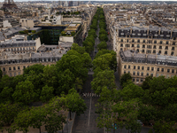 View from the Arc de Triomphe terrace in Paris, France, on July 12, 2024. (