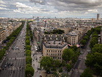 View from the Arc de Triomphe terrace in Paris, France, on July 12, 2024. (