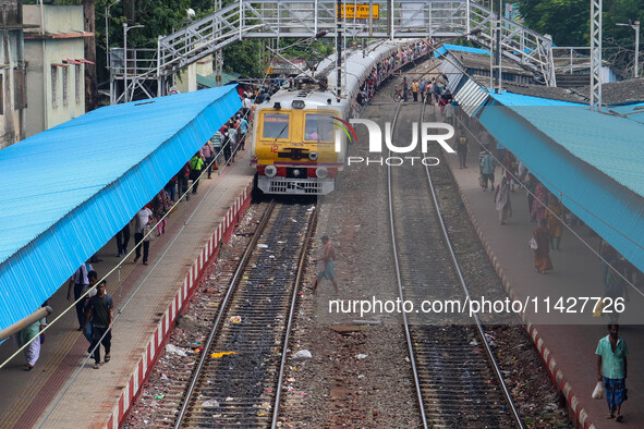 A railway station is being seen in Kolkata, India, on July 22, 2024. It is being expected that the railway is being allocated a substantial...