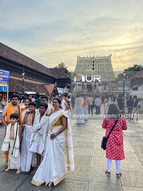 Hindu devotees are visiting the historic Sree Padmanabhaswamy Temple during the Panguni Utsavam (Painkuni Utsavam) festival in Thiruvanantha...