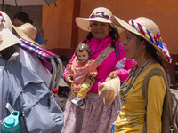 Pilgrim women from the Sierra Gorda of Queretaro are arriving at the Municipality of San Juan del Rio to continue their journey heading to t...