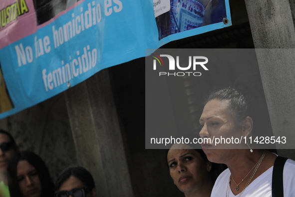 Activist Kenia Cuevas is speaking during a demonstration at the Angel de la Independencia for the ''Paola Buenrostro Law'', approved last Th...