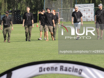 Participants are participating in the 2nd Drone Racing Tournament by the Federation of Military Technological Sports of Ukraine in Bilohorod...