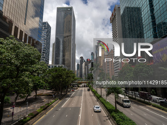 A road is being shown in Hong Kong, on July 22, 2024. (