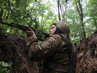 A serviceman of the 3rd Colonel Petro Bolbochan Brigade of Operational Assignment of Ukraine's National Guard (also known as the Spartan Bri...